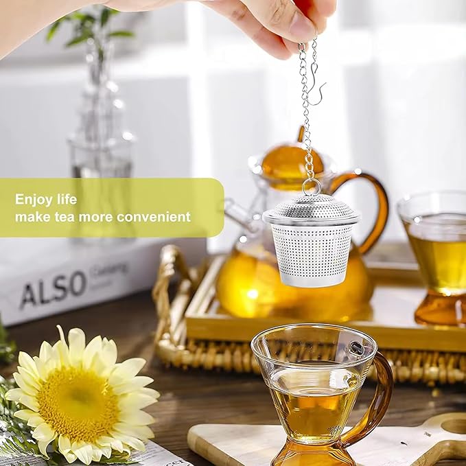 KitchenFest® 304 Stainless Steel Tea Infuser for Loose Leaf Tea Bag | RustFree Locking Infuser Basket - 1 Pcs