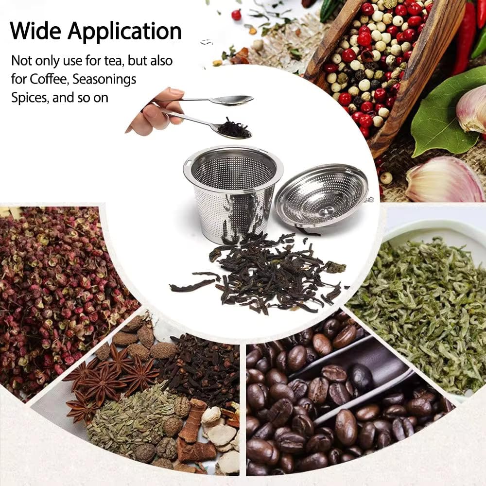KitchenFest® 304 Stainless Steel Tea Infuser for Loose Leaf Tea Bag | RustFree Locking Infuser Basket - 1 Pcs