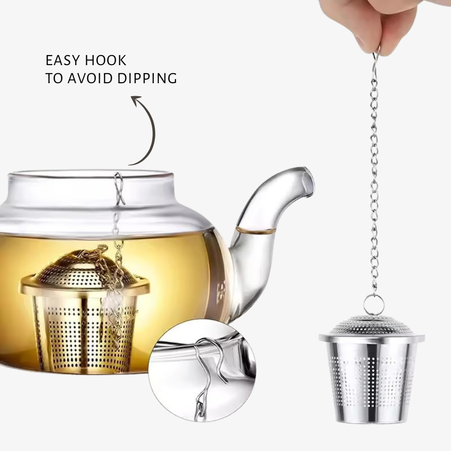 KitchenFest® 304 Stainless Steel Tea Infuser for Loose Leaf Tea Bag | RustFree Locking Infuser Basket - 1 Pcs