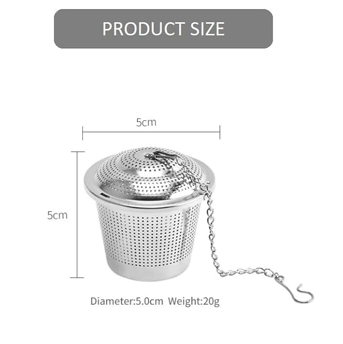 KitchenFest® 304 Stainless Steel Tea Infuser for Loose Leaf Tea Bag | RustFree Locking Infuser Basket - 1 Pcs