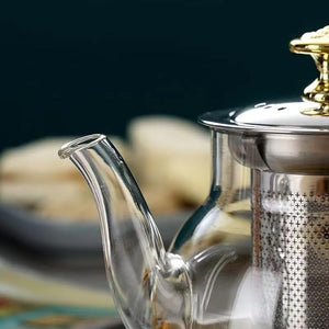 Large Capacity Transparent Tea Kettle with Lid & Handle | 500ml Tea Pot
