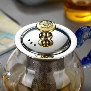 Large Capacity Transparent Tea Kettle with Lid & Handle | 500ml Tea Pot