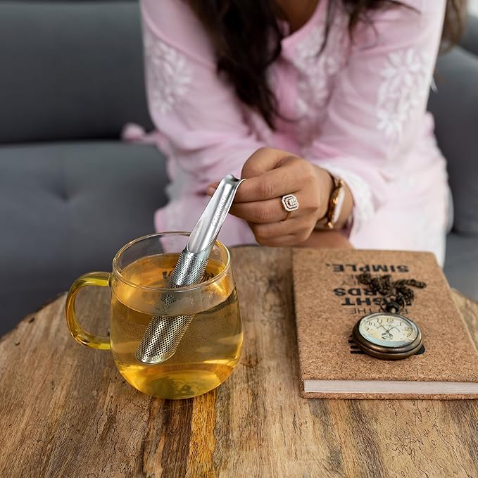 JustBrew Volcan Green Tea Infuser | Stainless-Steel Loose Leaf Tea Strainer |  | (Pack of 1)