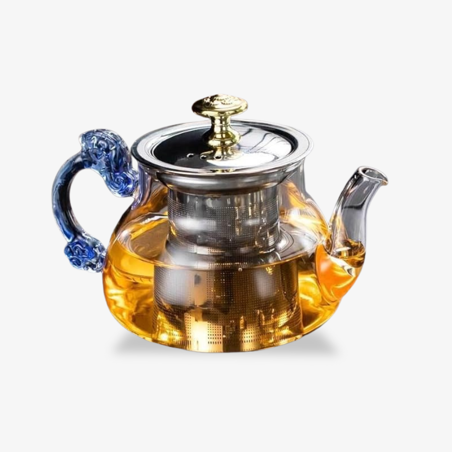 Large Capacity Transparent Tea Kettle with Lid & Handle | 500ml Tea Pot