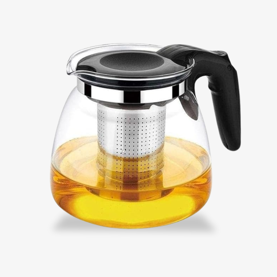 Borosilicate Round Glass Exquisite Tea Pot with Infuser (1000 ml)