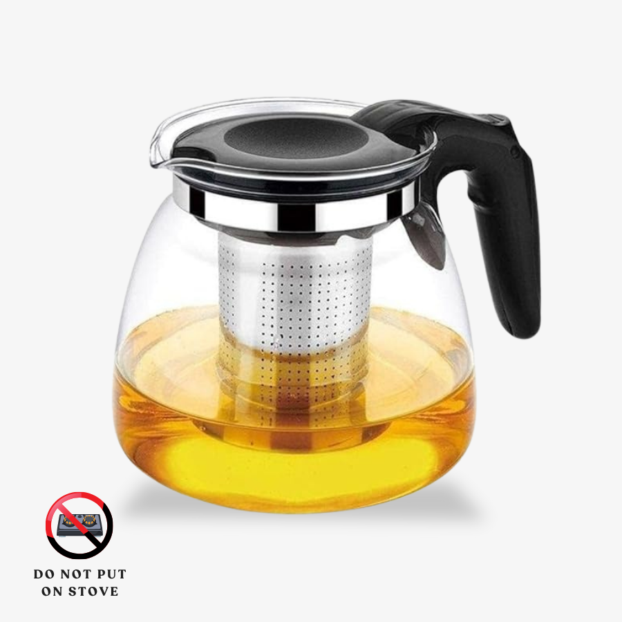 Borosilicate Round Glass Exquisite Tea Pot with Infuser (1000 ml)
